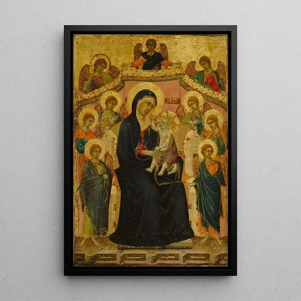 Madone et Enfant avec neuf anges - Segna di Buonaventura — kehystetty taideteos seinällä