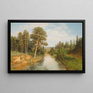 Kesäisen metsäinen maalaus - Semyon Fedorovich Fedorov — kehystetty taideteos seinällä