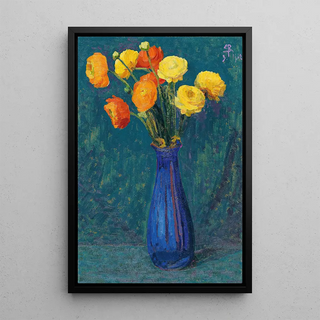 Sigismund Righini - Anemones In Blue Vase.webp