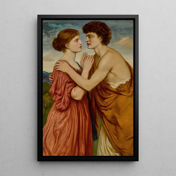 Damon ja Aglaé - Simeon Solomon — kehystetty taideteos seinällä
