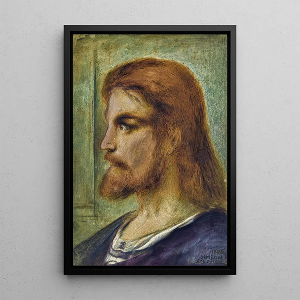 Kristuksen pää - Simeon Solomon — kehystetty taideteos seinällä