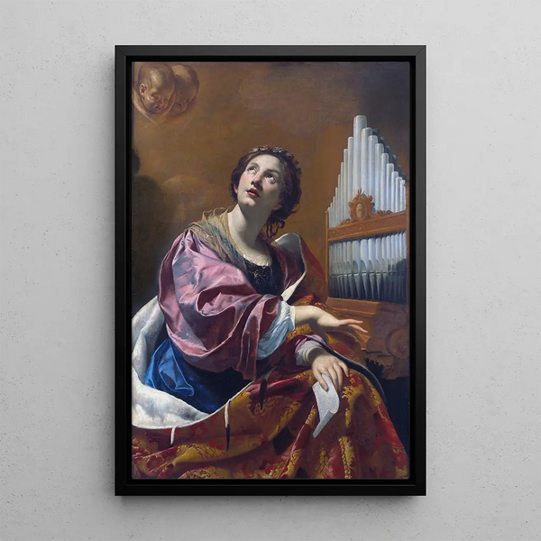 Sainte Cécile - Simon Vouet — kehystetty taideteos seinällä