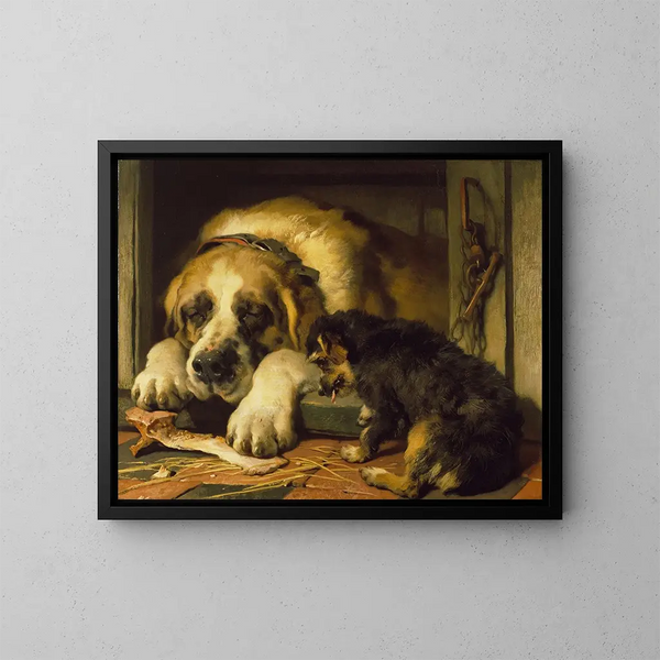 Miettes douteuses - Sir Edwin Henry Landseer — kehystetty taideteos seinällä