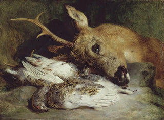 Sir Edwin Henry Landseer - Head of a Roebuck and Two Ptarmigan.webp