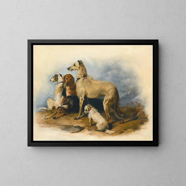 Highland Dogs - Sir Edwin Henry Landseer — kehystetty taideteos seinällä
