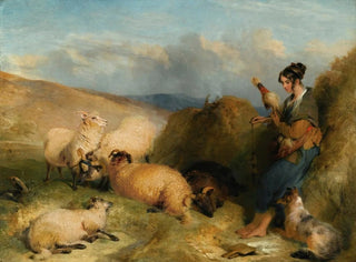 Lassie gardant des moutons - Sir Edwin Henry Landseer — näkymä teoksesta