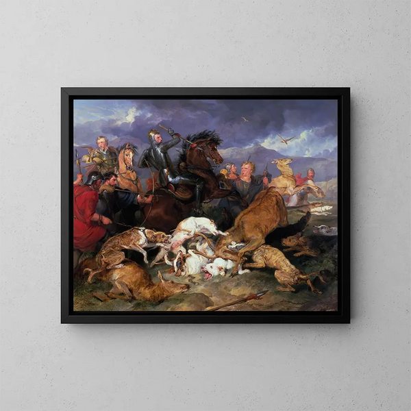 La chasse de Chevy Chase - Sir Edwin Henry Landseer — kehystetty taideteos seinällä