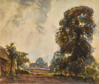 Maisema puilla - Sir George Clausen — näkymä teoksesta