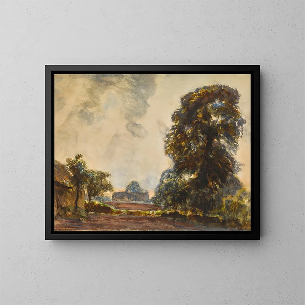 Maisema puilla - Sir George Clausen — kehystetty taideteos seinällä