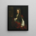 Muotokuva herrasmiehestä, joka on pukeutunut siniseen ja punainen takki - Sir Godfrey Kneller — kehystetty taideteos seinällä
