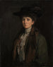 Nainen ruskeassa, jonka uskotaan olevan Margaret Edith Bannatyne Cobb - Sir John Lavery — näkymä teoksesta
