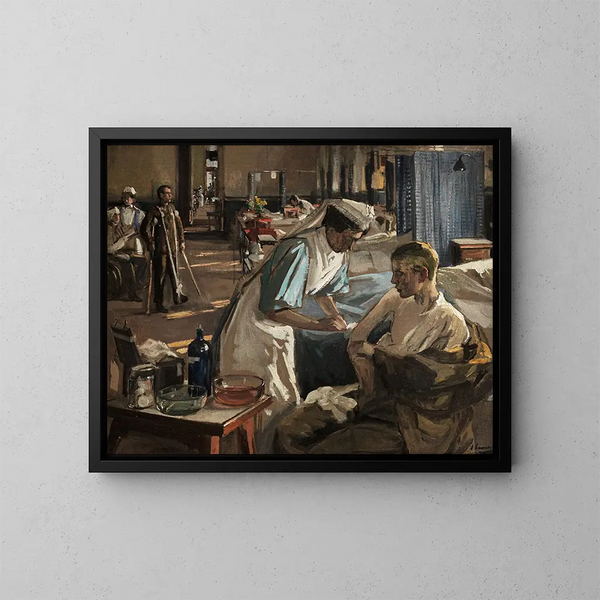Hôpital de Londres - Sir John Lavery — kehystetty taideteos seinällä