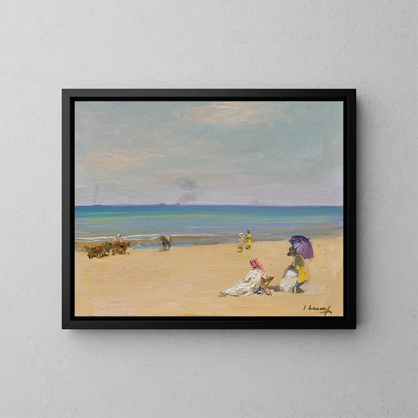 Sur les sables - Sir John Lavery — kehystetty taideteos seinällä