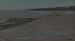 Sir John Lavery - Tangier bay at night.webp
