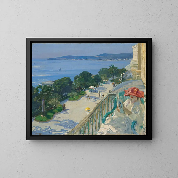La Terrasse à Cap d'Ail - Sir John Lavery — kehystetty taideteos seinällä