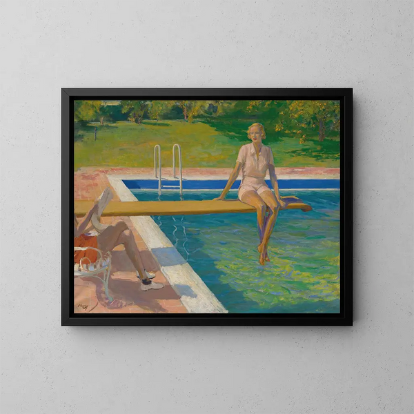 La vicomtesse de Castlerosse à Palm Springs - Sir John Lavery — kehystetty taideteos seinällä