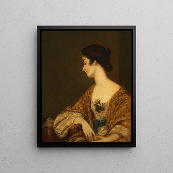 Mme George Collier - Sir Joshua Reynolds - Muotokuva — kehystetty taideteos seinällä