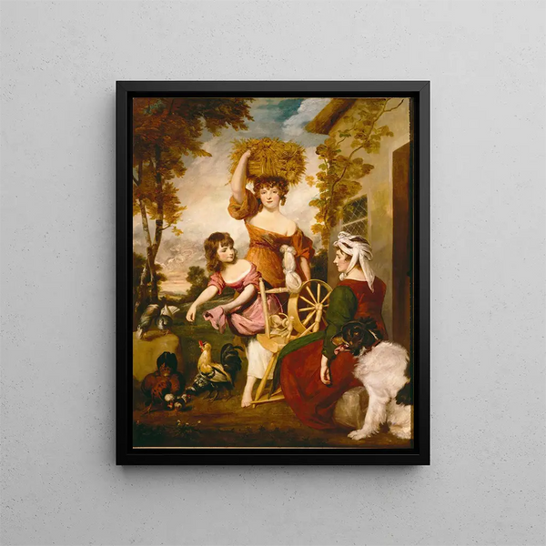 Les Cottagers - Sir Joshua Reynolds — kehystetty taideteos seinällä