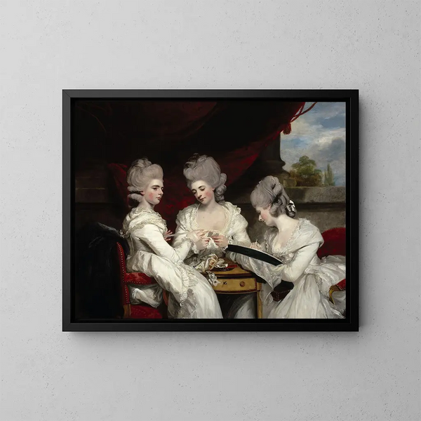 Naiset Waldegrave - Sir Joshua Reynolds — kehystetty taideteos seinällä