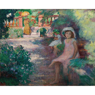 Sous les mimosas les filles de l'artiste - Arnold Peter | Reproduction Tableau Décoration murale affiche copie