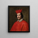 Muotokuva kardinaali Camillo Astalli Pamphili 1616-1663 - Espanjalainen koulu — kehystetty taideteos seinällä