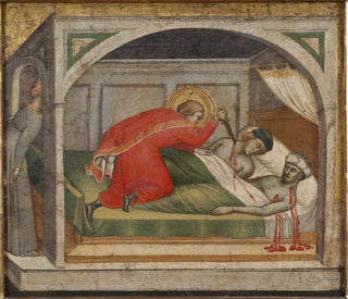 Saint Julien tuant ses parents - Spinello Aretino — näkymä teoksesta