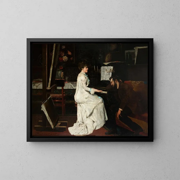 Au piano - Stanisław Lentz — kehystetty taideteos seinällä