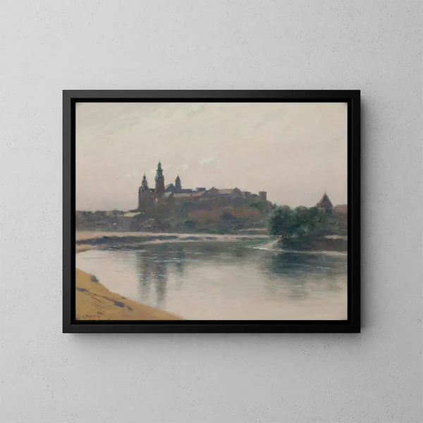 Wawel Maalaus Vistula-puolella - Stanisław Witkiewicz — kehystetty taideteos seinällä