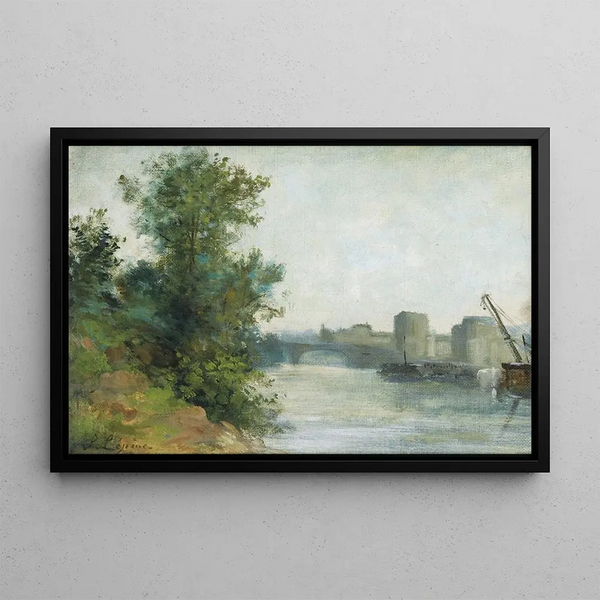 La Seine au pont de Neuilly - Stanislas Lépine — kehystetty taideteos seinällä