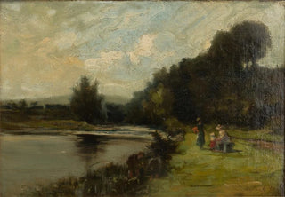 Stirling Malloch - Figures on a River Bank.webp