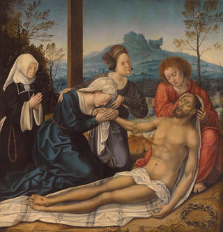 Studio of Bernard van Orley - The Lamentation Of Christ At The Foot Of The Cross With A Donor.webp