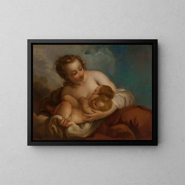 Allégorie de la charité - Atelier de François Lemoyne — kehystetty taideteos seinällä