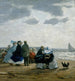 Dieppen rannalla - Eugène Boudin — näkymä teoksesta