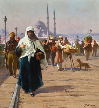 Sur le pont de Galata, Constantinople - Fausto Zonaro