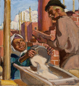 Akseli GallenKallela - At A Building Site.webp