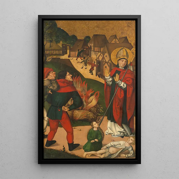 Saint Remi ja palavaa vehnää - Sveitsiläinen maalari — kehystetty taideteos seinällä