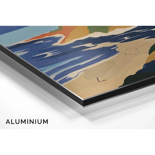 Tableau Coloré – Côte d’Été Vintage | Affiche Paysage Marin Style Rétro | Déco Inspirée des Affiches de Voyage pour Salon ou Bureau