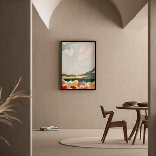 Tableau Coloré – Douceur de Collines | Affiche Abstraite Paysage Pastel | Déco Apaisante pour Salon, Chambre ou Entrée