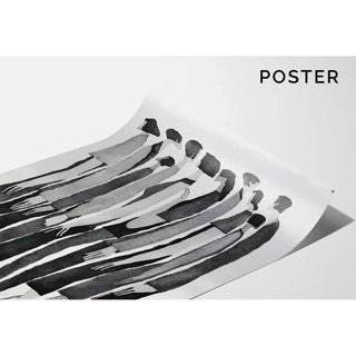 Tableau Design Noir et Blanc – Multitude Silencieuse | Poster Minimaliste de Silhouettes Humaines | Affiche Contemporaine Épurée