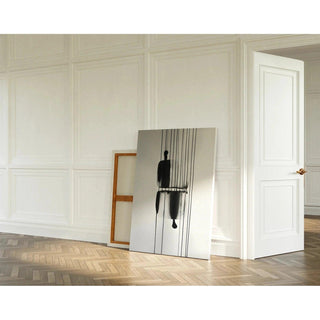 Tableau Design – Reflets Enigmatiques | Poster Abstrait Noir et Blanc Minimaliste | Affiche Contemporaine Élégante et Introspective Contemporaine Élégante et Introspective