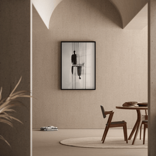 Tableau Design – Reflets Enigmatiques | Poster Abstrait Noir et Blanc Minimaliste | Affiche Contemporaine Élégante et Introspective Contemporaine Élégante et Introspective