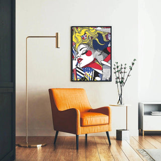 Tableau Pop Art – Beauté en Mouvement | Affiche Glamour Style Lichtenstein | Poster Coloré Rétro et Émotionnel pour Déco Contemporaine