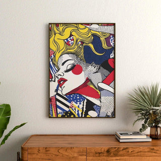 Tableau Pop Art – Beauté en Mouvement | Affiche Glamour Style Lichtenstein | Poster Coloré Rétro et Émotionnel pour Déco Contemporaine