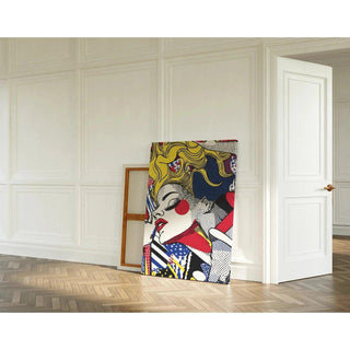 Tableau Pop Art – Beauté en Mouvement | Affiche Glamour Style Lichtenstein | Poster Coloré Rétro et Émotionnel pour Déco Contemporaine