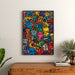 Pop Art - Hahmojen universumi | Juliste Väritetty Keith Haring -tyylillä