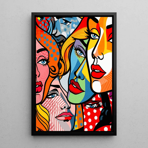 Tableau Pop Art - Visages Fragmentés | Reproduction Tableau Décoration murale affiche copie