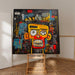 Juliste Street Art – Masque Jaune | Poster Tête Stylisée Couleurs Vives