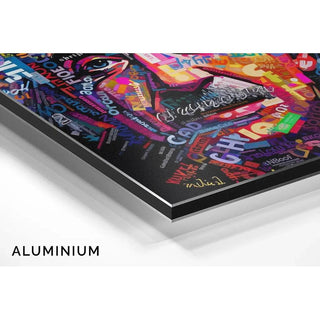Tableau Street Art – Mosaïque Moderne d'Einstein | Affiche Portrait Typographique Colorée | Poster Urbain Pop Culture et Science