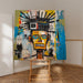 Maalaus Street Art – Visage Mécanique de la Rue | Juliste Murale Pop Art Style Basquiat