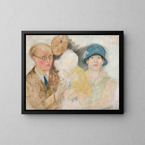 Portrait d'un peintre et de sa famille - Tadeusz Makowski — kehystetty taideteos seinällä
